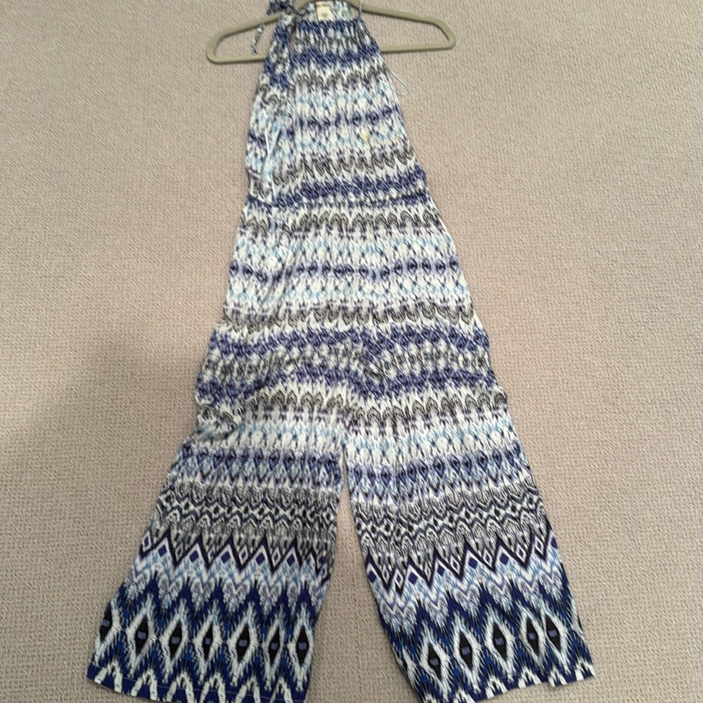 Loose fitting romper, different shades of blue